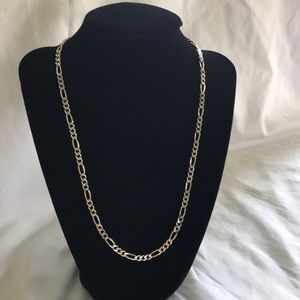 Silver tone 19.5 inch Figaro chain necklace.